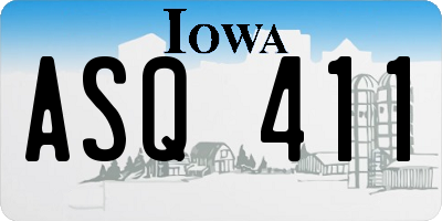 IA license plate ASQ411