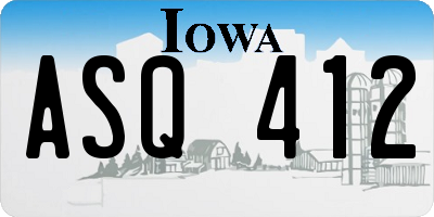 IA license plate ASQ412