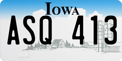 IA license plate ASQ413
