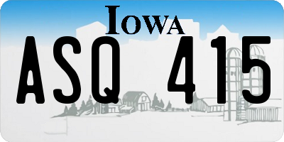 IA license plate ASQ415