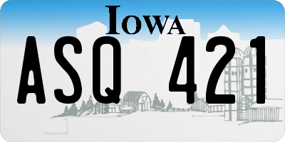 IA license plate ASQ421