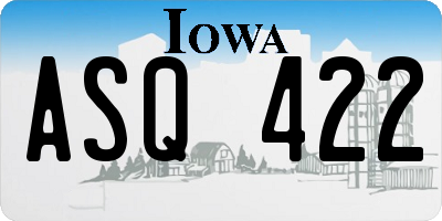 IA license plate ASQ422