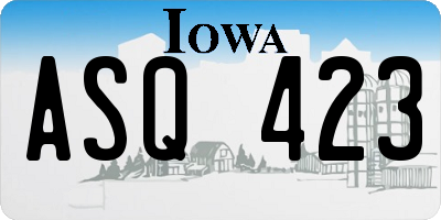 IA license plate ASQ423