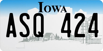 IA license plate ASQ424