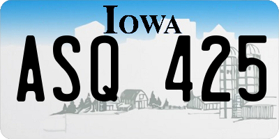 IA license plate ASQ425