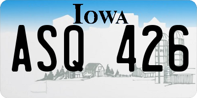 IA license plate ASQ426