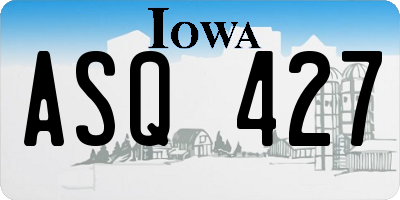 IA license plate ASQ427