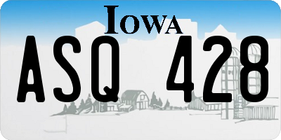 IA license plate ASQ428