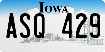 IA license plate ASQ429