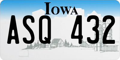 IA license plate ASQ432