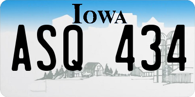 IA license plate ASQ434