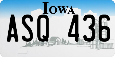 IA license plate ASQ436