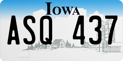 IA license plate ASQ437