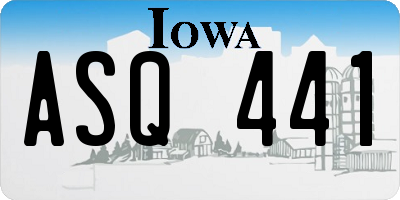 IA license plate ASQ441