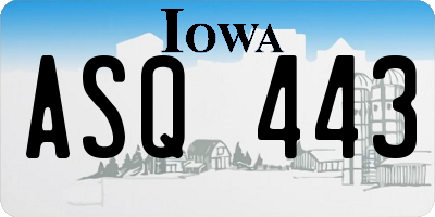 IA license plate ASQ443