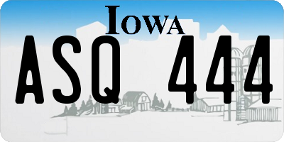IA license plate ASQ444