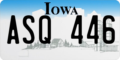 IA license plate ASQ446