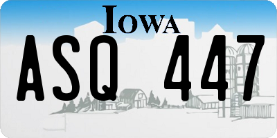 IA license plate ASQ447