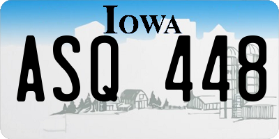 IA license plate ASQ448