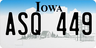 IA license plate ASQ449