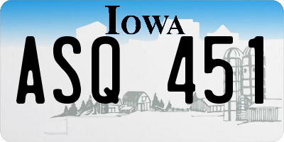 IA license plate ASQ451