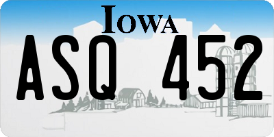 IA license plate ASQ452