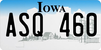 IA license plate ASQ460