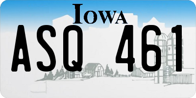 IA license plate ASQ461