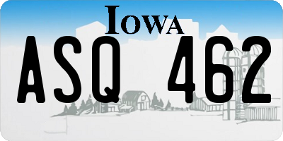 IA license plate ASQ462