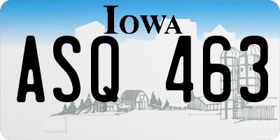 IA license plate ASQ463