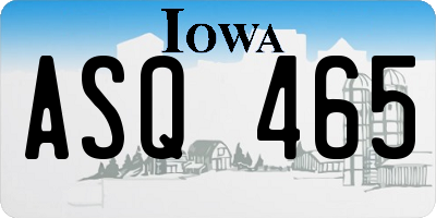 IA license plate ASQ465