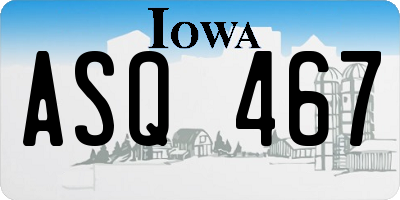 IA license plate ASQ467