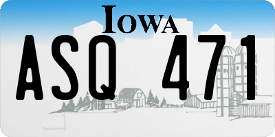 IA license plate ASQ471