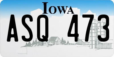 IA license plate ASQ473