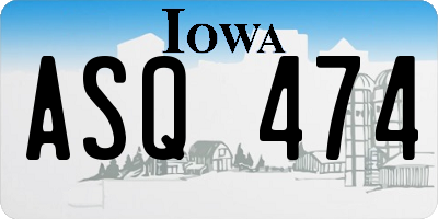 IA license plate ASQ474