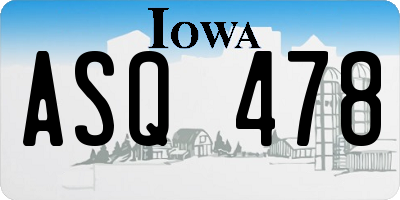IA license plate ASQ478
