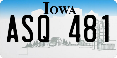 IA license plate ASQ481