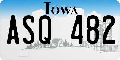 IA license plate ASQ482