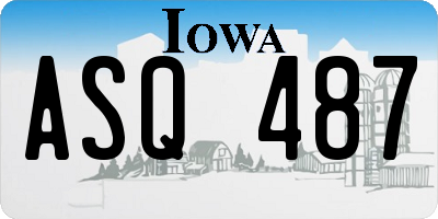 IA license plate ASQ487