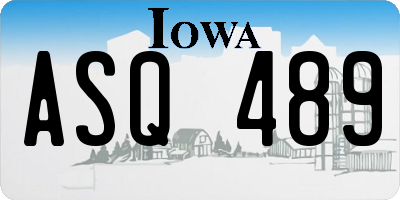 IA license plate ASQ489