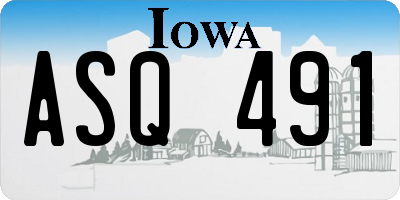 IA license plate ASQ491