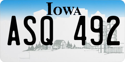 IA license plate ASQ492