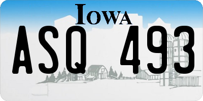 IA license plate ASQ493