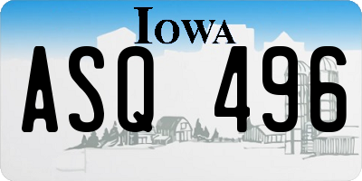 IA license plate ASQ496
