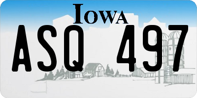 IA license plate ASQ497