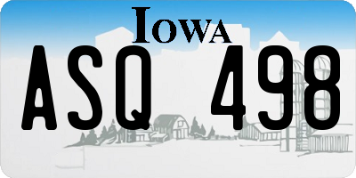 IA license plate ASQ498