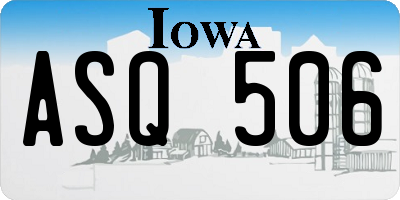 IA license plate ASQ506