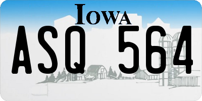 IA license plate ASQ564