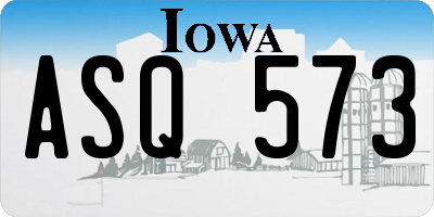 IA license plate ASQ573