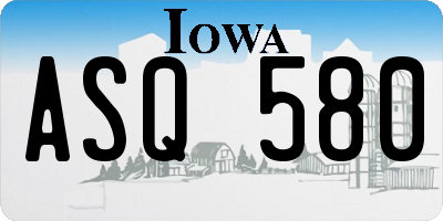 IA license plate ASQ580